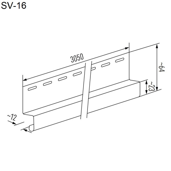 Odkvapový profil DECO SIDING SV-16 - 12 svetlo olivová / 3,05 m