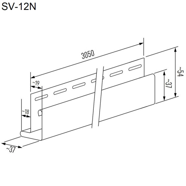 Rohový profil úzky DECO SIDING SV-12N - 12 smotanová