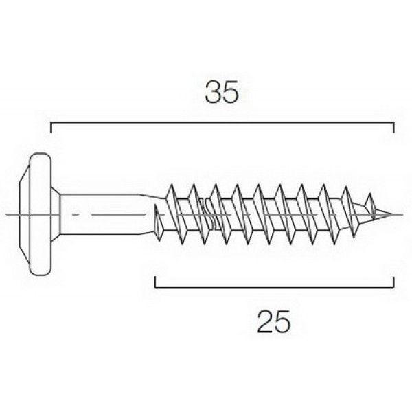 Upevňovacia skrutka - A2 nerezová - 3,5 x 35 mm - drážka Torx T15