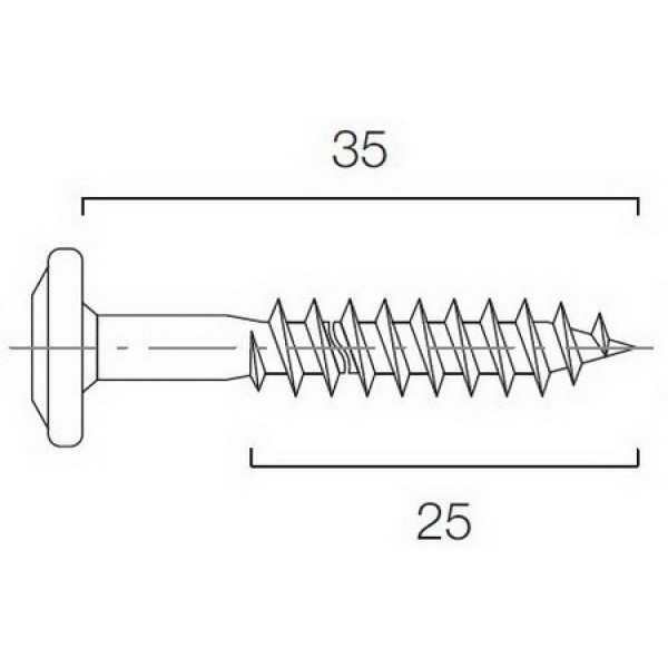 Upevňovacia skrutka - A2 nerezová - 3,5 x 35 mm - drážka Torx T15 Upevňovacia skrutka - A2 nerezová - 3,5 x 35 mm - drážka Torx T15