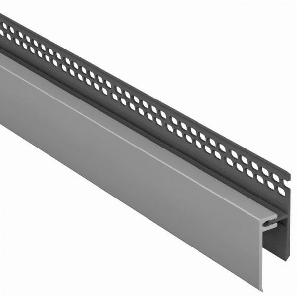 Vetrací 2-dielny U- Lemovací profil pre fasádne panely SOLID - Sivý- 3m