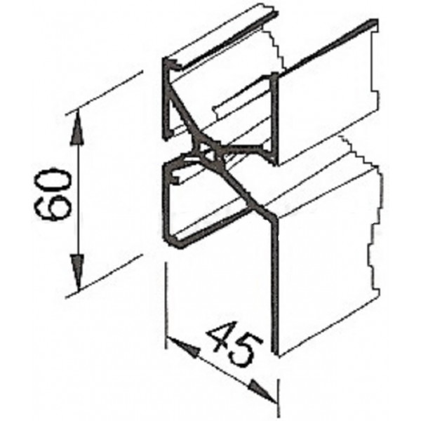 Spojovací/Ventilačný X profil veľký vinyTec V2103 / Biela / 6m Spojovací/Ventilačný X profil veľký vinyTec V2103 / Biela / 6m