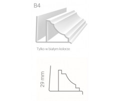 Vnútorný rohový profil –ozdobný – Vilo – B4 – biela / 2,7m