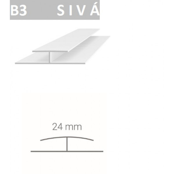 Spojovací profil Vilo B3 - sivá /2,7 m