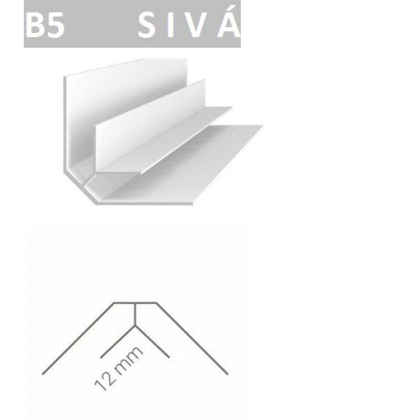 Vnútorný rohový profil – Vilo – B5 – sivá / 2,7m Vnútorný rohový profil – Vilo – B5 – sivá / 2,7m
