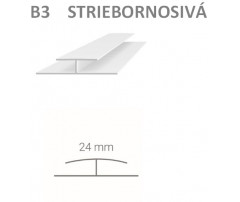 Spojovací profil Vilo B3 - strieborno-sivá / 2,7 m Spojovací profil Vilo B3 - strieborno-sivá / 2,7 m