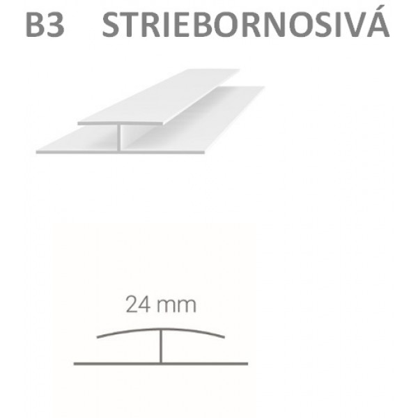 Spojovací profil Vilo B3 - strieborno-sivá / 2,7 m Spojovací profil Vilo B3 - strieborno-sivá / 2,7 m