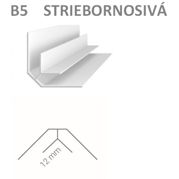 Vnútorný rohový profil – Vilo – B5 – striebornosivá / 2,7m Vnútorný rohový profil – Vilo – B5 – striebornosivá / 2,7m