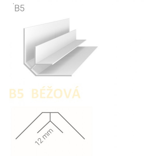 Vnútorný rohový profil – Vilo – B5 – béžová / 2,7m Vnútorný rohový profil – Vilo – B5 – béžová / 2,7m