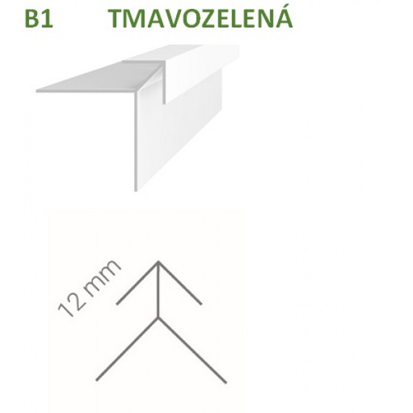 Vonkajší rohový profil Vilo B1 - tmavozelená /2,7 m 