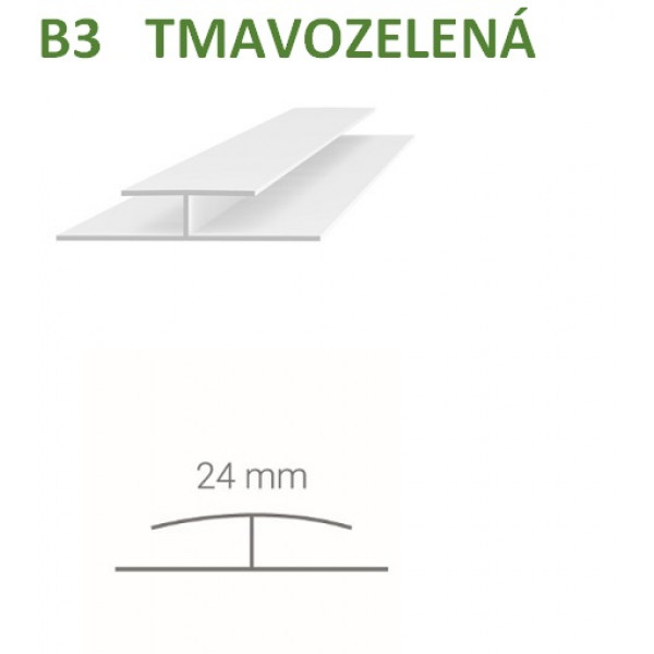 Spojovací profil Vilo B3 - tmavo-zelená / 2,7 m Spojovací profil Vilo B3 - tmavo-zelená / 2,7 m