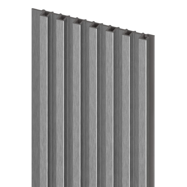 Obkladové panely Vilo MPC MODULO - akustický lamelový panel S - Brushed Steel / 0,14 x 2,65 m