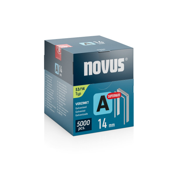 Sponky NOVUS A typ 53 - 14 mm super tvrdé / 5000 ks Sponky NOVUS A typ 53 - 14 mm super tvrdé / 5000 ks