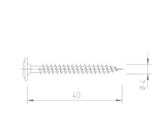 Upevňovacia skrutka V5142 - NEREZ A2 - 4 x 40 mm - drážka Torx Upevňovacia skrutka V5142 - NEREZ A2 - 4 x 40 mm - drážka Torx